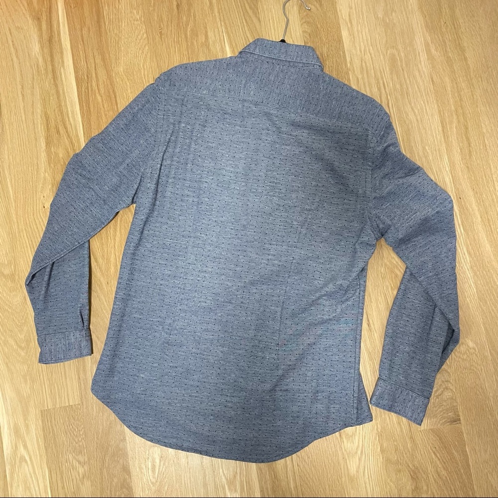 Zara Chambray Polka-Dot Button-Up Collared Shirt … - image 8